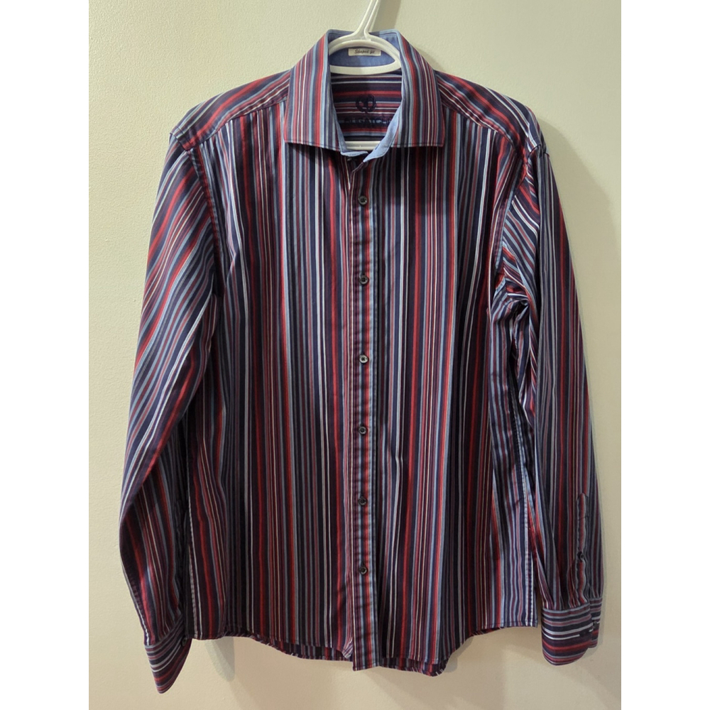 Bugatchi Uomo Shaped Fit Long Sleeve Men Shirt Medium Pre-Owned
